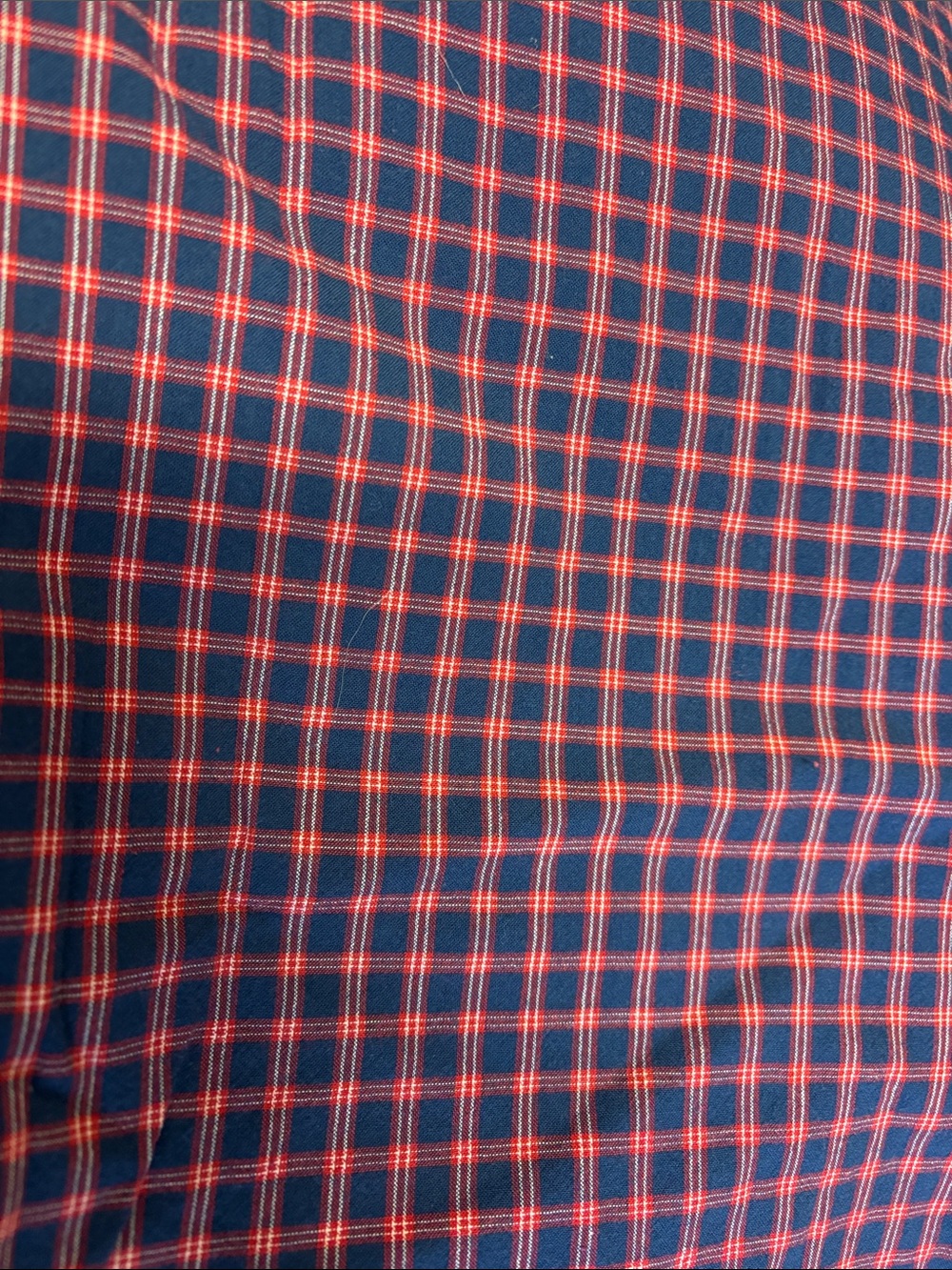 Ralph Lauren Navy and red plaid flat sheet full